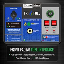 DuroMax XP15000HXT 15,000 Watt Tri Fuel Portable Home Power Backup HXT Generator w/CO Alert