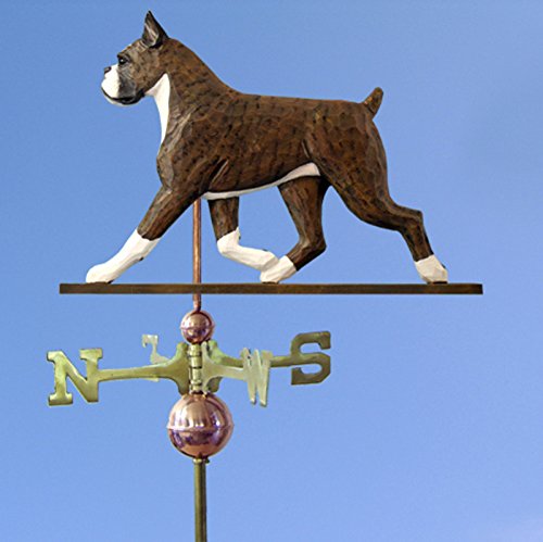 Boxer Hand Carved & Painted Weathervane Brindle 32 Inch