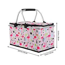 FMOPQ Large Capacity Lunch Basket Collapsible Insulated Picnic Bag Folding Basket Camping Bag (Color : B) (B)