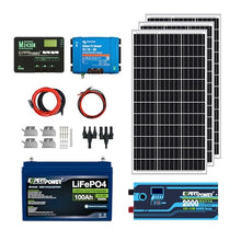 ExpertPower 1.3KWH 12V Solar Panel Kit | LiFePO4 12V 100Ah, 300W Mono Panels, 30A MPPT Solar Controller, 30A DC-DC Charger, 2KW Pure Sine Wave Inverter Charger | RV, Trailer, Camper, Marine, Off Grid