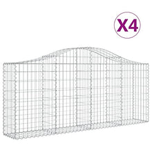 Arched Gabion Baskets 4 Pcs Galvanized Iron White Black Other