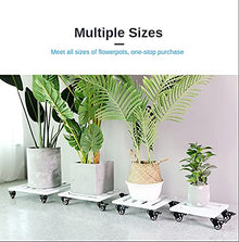 SIDUFHAOPKLL Heavy Duty Metal Plant Stand with Wheels Square Iron Caddy Outdoor Flower Pot Rack Indoor Dolly Holder Rolling Tray(Gray,40x40cm)