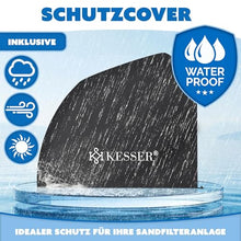 KESSER® Sand Filter System for Pool up to 60,000 L, 10,200 L/h, 400 W Pump, 20 L Tank, 7-Way Valve with Pressure Indicator with 800 g Filter Balls, Pool Filter 10 m³/h with Adapter Diameter 32-38 mm