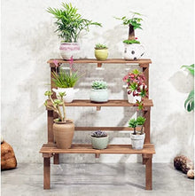 ZOCWJK Plant standUpgrade Flower Stand Holder Balcony Solid Wood Rectangular Plant Shelf Multi-Layer Retro Flower Shelf Ladder Floor Type Flower Pot Shelf Plant Stand,