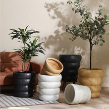 yinxx240708 Concrete Flower Pot Indoor Outdoor Large Floor Standing Planter, with Drainage Holes Tiered Bubble Design Plant Pot for Indoor or Outdoor Porch/Garden(Beige,Large)