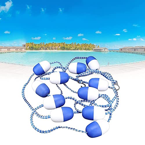 HDYZJQ Indoor Outdoor Swimming Pool Safety Rope, Deep Shallow End Divider Line with 2 Pre-Assembled Stainless Hooks and Buoy Ball, Wave-Proof Pool Floating Rope(11m/36ft)
