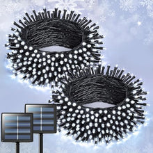 HUIYIJIA 2 Pack Upgraded Solar Christmas Light String, 102M 1000LED/USBOutdoor Light String 8 Modes Waterproof for Trees Patio Fence Party Decor (White)