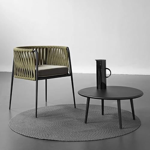 GLigeT Balcony Table and Chair Set Table and Chairs Three-piece Set Rattan Garden Furniture Sets Outdoor Balcony Aluminum Alloy Leisure Open-air Chair Bistro Table Set (Color : Chair and Table)