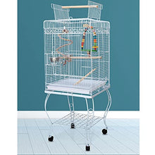 QTBH Flight Cage Pet Interactive Racks and Movable Parrot Cages are Suitable for Canaries Small Parrots, Finches, Love Birds and Parakeets Bird Cage (Color : White)