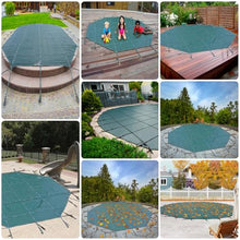 LZMZMQ Inground Pool Winter Cover, Outdoor Pool Green Mesh Safety Cover for Kids/Pets/Leaf Protection, Fits 5 8 10 12 15 18 21 25 28 30 feet Round(32'(9.8m))