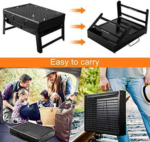 Barbecue Grill Charcoal Grill Barbecue Portable BBQ - Stainless Steel Folding Grill Tabletop Outdoor Smoker BBQ for Picnic Garden Terrace Camping Travel 15.35''x11.41''x2.95''