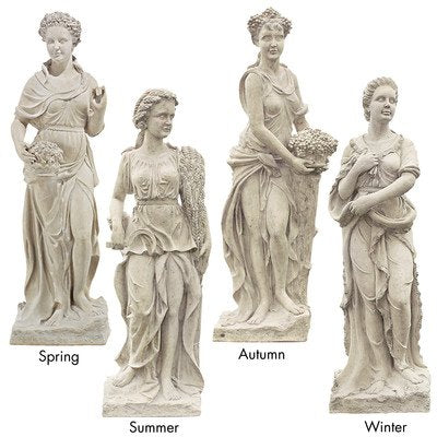 Design Toscano Women Seasons Indoor/Outdoor Garden Statues Set of Four Ancient Ivory