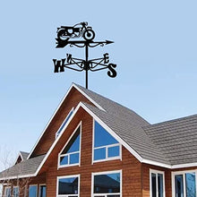 SkiPdr Weathervane,Weathervane Metal for Roof Garden Yard Vintage Motorcycle Weathervanes Hollow Out Black Weather Vane Wind Direction Indicator for Roof Garden Outdoor Lawns Farm Sheds Barns