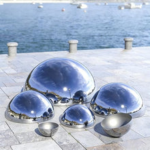 YDJIANCAI 1 Pcs Silver Half Sphere Stainless Steel Garden Mirror Globe - Hollow Hemisphere Ball Gazing Ball Half for Garden Gate Stair Handrails(Size:23.62in/60cm)