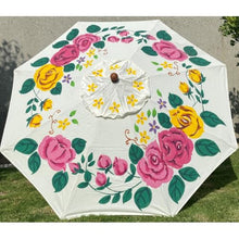 OROTLECT 9' Wooden Umbrella with Hand Painted Cover