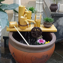 GenSDH Natural Bamboo Water Fountain, Zen Feng Shui Garden Fountain, Circulating Water Ornament for Fish Tank, Waterscape Decoration, for Bird Bath, Pond, Backyard, Garden, 27.6,27.6in(70cm)