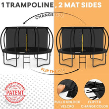 JUMPZYLLA Outdoor Trampoline with Enclosure and Ladder Black & Black