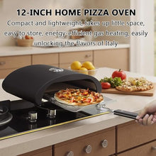 DOJBK 12in Fuel Pizza Oven, Outdoor Portable Oven, Built-in Thermometer, with Pizza Stone, Maximum Temperature Can Reach 520°, for Outdoor Cooking, Home, Party
