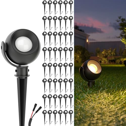 Sunco 48 Pack LED Low Voltage Landscape Lighting Spotlight Spheres