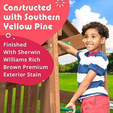 Creative Playthings LTD. Spring Hill Wooden Swing Set with Climbing Wall, Swings, and Slide Yellow