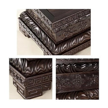 LUYOUBOZHU Vase Stand Square Ebony Bonsai Tall Base with Carving, Home Vase Fishbowl Display Stand(Large)