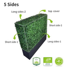 AGPL Artificial Boxwood Hedge Wall Privacy Screen with Black Planter Box, Mobile Green Plant Wall on Wheels, Greenery Fake Faux Grass Backdrop Divider Panels for Outdoor Decor 48" W* 67" H*12" D