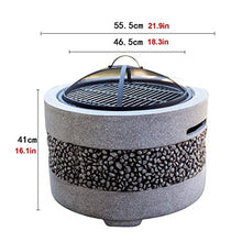 Fire Pits Outdoor Garden BBQ Grill Kit, Backyard Patio Garden Fireplace Camping Outdoor Heating, Campfire Picnic Cooking Fire Pit, 55.5cm/21.9" (Beige Kit)