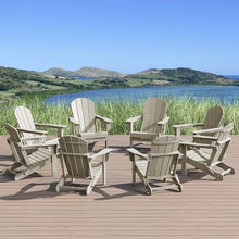 WestinTrends Malibu Malibu Outdoor Folding Poly Adirondack Chair (Set of 8), Sand