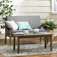 roomfitters Peyton Outdoor Loveseat and Coffee Table Set, Patio Seating Furniture Set for Porch or Garden, Dark Grey