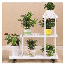 MIIKHI Plant Stands,Flower Shelf Wrought Iron Multi Layer Floor Standing Balcony Shelf Indoor Green Radish Fleshy Flower Shelfnishings/White/B