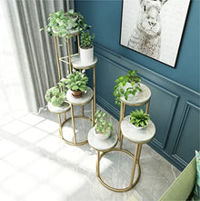 ZOCWJK Plant standIndoor Flower Rack Matal Indoor Flower Stand Multilayer Flower Pot Rack Living Room Balcony Easy Landing Flower Shelf Display Stand,Gold-40 * 40 * 80cm
