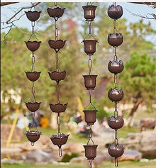 GVBNOTT Petals Rain Guide Chain Rain Downspouts, Japanese Courtyard Garden Rain Catcher Chain for Homestay Villa, Customizable Length，3m/10ft