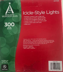 Holiday Wonderland 300 Count Christmas Icicle Lights Set, Blue - Pack of (12)