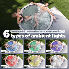 81.1"*27.9" Premium Leak-Proof PVC Inflatable Hot Tub, Rigid Portable Outdoor Spa For 6 People, 150 Massage Air Jets, Smart Heat Pump, PTC Circulation, Low-Water Heating, 6 Adjustable Light Modes