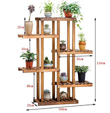 MIIKHI Plant Stand Flower Stands Wooden Plant Flower Display Stand Wood Pot Shelf Rack Outdoor Indoor Landing Multi-Layer Pots Holder