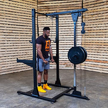Rugged Strength & Fitness Half Rack with Lat Attachment Black