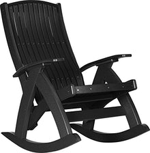 LuxCraft Poly Comfort Rocker Plastic Outdoor Rocking Chair Black