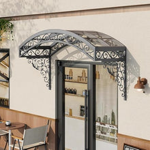 Polycarbonate Cover Front Door with Sturdy Metal Bracket, Outdoor Door Window Awning Canopy, Outdoor Patio Awning Canopy for Patio Balcony Garden(Gray,100x50cm)