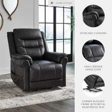 Signature Design by Ashley Oatman Power Lift Recliner, Carbon