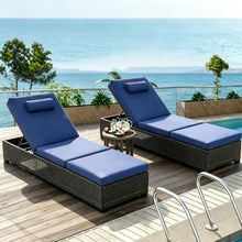 Patio Rattan Wicker Chaise Lounge Chair Set of 2,Pool Lounge Chairs