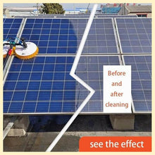 YLANMEI Automatic Photovoltaic Panel Cleaning Brush, Solar Cleaning Brush Telescopic for Outdoor Use with 65 Cm Double Head Cleaning Brush, 7.5 M Telescopic Rod, 8 M Cable, Plug