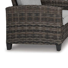 Benzara 4 Piece Outdoor Conversation Set Woven Resin Wicker Aluminum Frame Grey