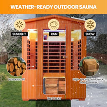 Sauna Outdoor 4 Person Far Infrared Saunas Dry Sauna Room Red Cedar Wood