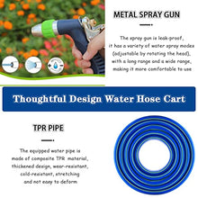 Hose Reel Cart Water Hose Cart with Wheels Heavy Duty Outdoor Hose Cart, Garden Hose Reel with Rollers, Hand-Push Water Pipe Storage Holder, Lawn Tools (Color : Black-DN15, Size : Hose Cart+60m Pipe