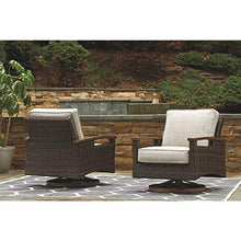 Signature Design by Ashley Paradise Trail Outdoor Swivel Lounge Chair Set, 2 Count Medium Brown