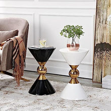 CHICKEN Couch End Table Accent End Table with Hourglass Shape, Sofa Table Small Round Side Tables, Outdoor & Indoor Snack Table, Accent Coffee Table Corner Tables for Living Room (Color : White)