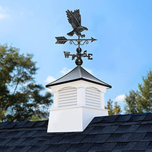 Good Directions 26" Square Coventry Vinyl Cupola with Black Aluminum Roof and Eagle Weathervane Vinyl/Black