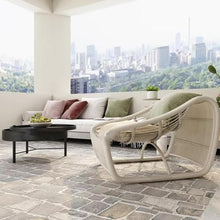 Apk i bc Rattan Armchair, Outdoor Lounge Chair with Comfortable Cushion, Breathable & Water-Resistant Rattan, Ideal for Patio, Includes 2 Throw Pillows(Champagne,80 * 100 * 100)