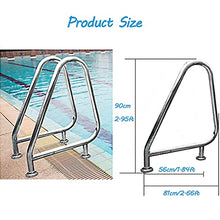 MSHOSAC Sturdy Pool Safety Handrails Pool Handrails Swimming Pool Hand Rail for Ground Swimming Pools 304 Stainless, with Blue Grip Cover, Swimming Pool Stair Rail & Complete Mounting Accessories
