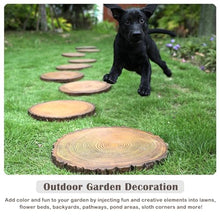 SGeneE Stepping Garden Stone Imitation Wood Grain, Realistic Wood Chips Pavers for Porch Veranda Walkways Pathways, 2pcs 4pcs Outside Lawn Decorative Stones